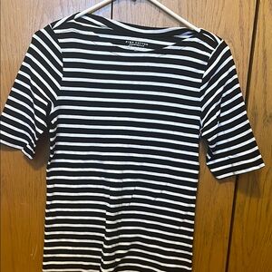 Charter Club Black and White Striped Tee